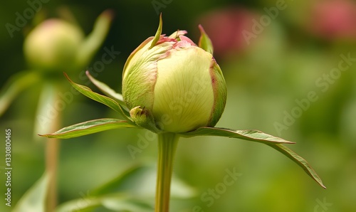 Fototapeta Naklejka Na Ścianę i Meble -  unnecessary peony bud, Generative AI