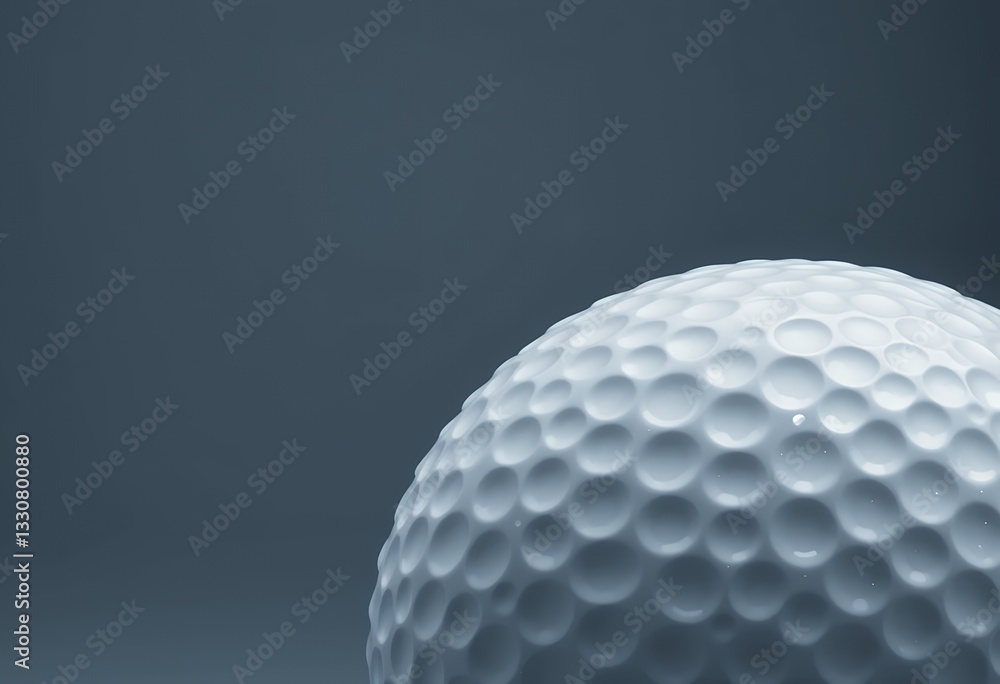Close-up Golf Ball Texture with Smooth Surface on a Clean Blue Backdrop Close-up Golf Ball Texture with Smooth Surface on a Clean Blue Backdrop