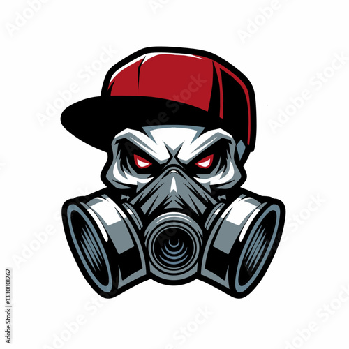 man in gas mask