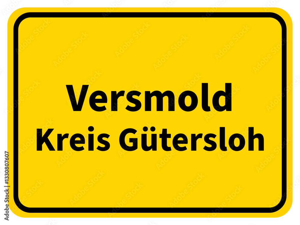 Obraz premium Illustration eines Stadteingangsschildes von Versmond, einer Gemeinde des Kreises Gütersloh