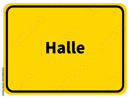 Illustration eines Stadteingangsschildes von Halle, einer Gemeinde des Kreises Gütersloh