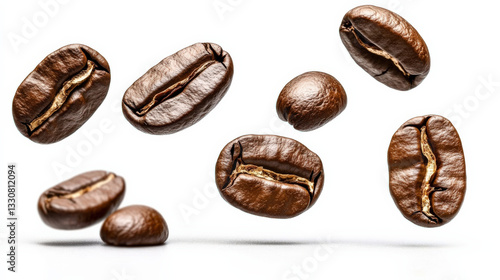 Falling coffee beans