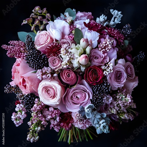 elegant flower boquet blooming, generation AI 