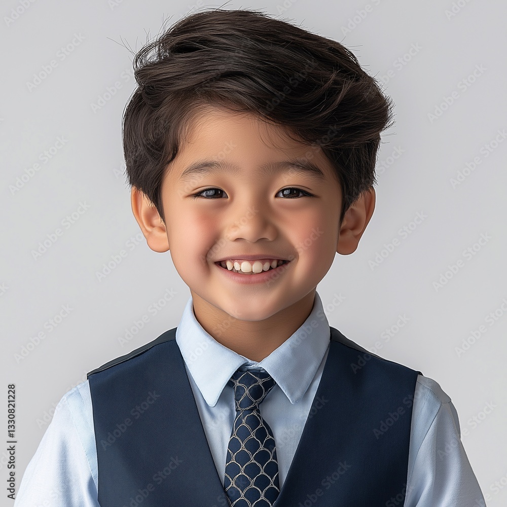 Adorable Smiling Boy in Vibrant Formal Attire: Capturing Youthful Confidence and Innocence Adorable Smiling Boy in Vibrant Formal Attire: Capturing Youthful Confidence and Innocence