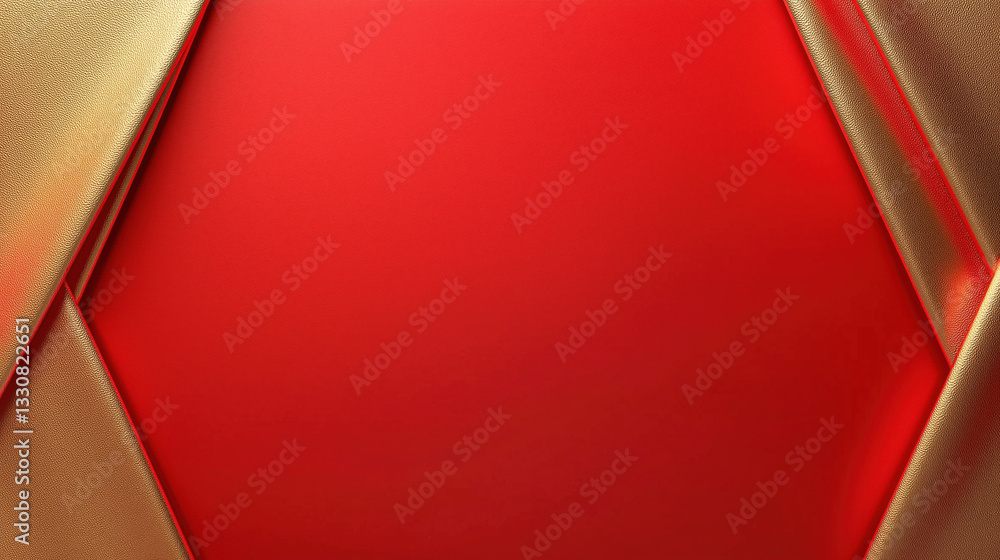 Obraz premium Elegant Golden Texture Background with Red Satin Textured Corners, Creating a Refined and Luxurious Aesthetic