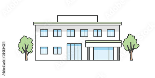 介護施設または医療施設の建物イラスト