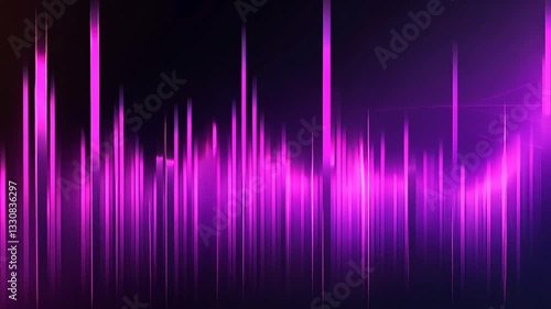 Dynamic visualization of an audio spectrum with vibrant pink and purple hues
