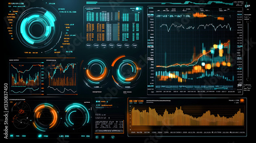 Futuristic Financial Data Dashboard