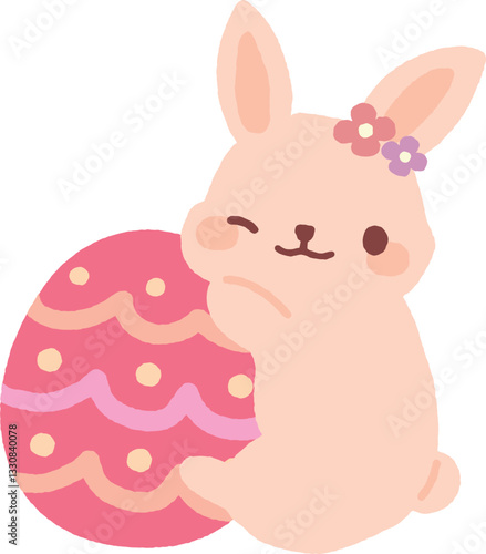 イースターエッグとうさぎ（ピンク）