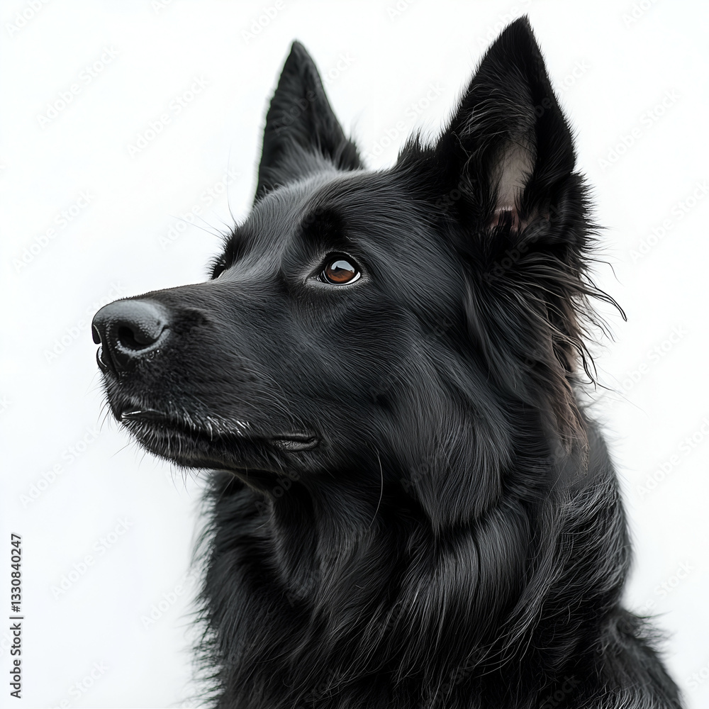 Black Dog Portrait: Captivating Side View of an Affectionate Rescue Buddy Black Dog Portrait: Captivating Side View of an Affectionate Rescue Buddy