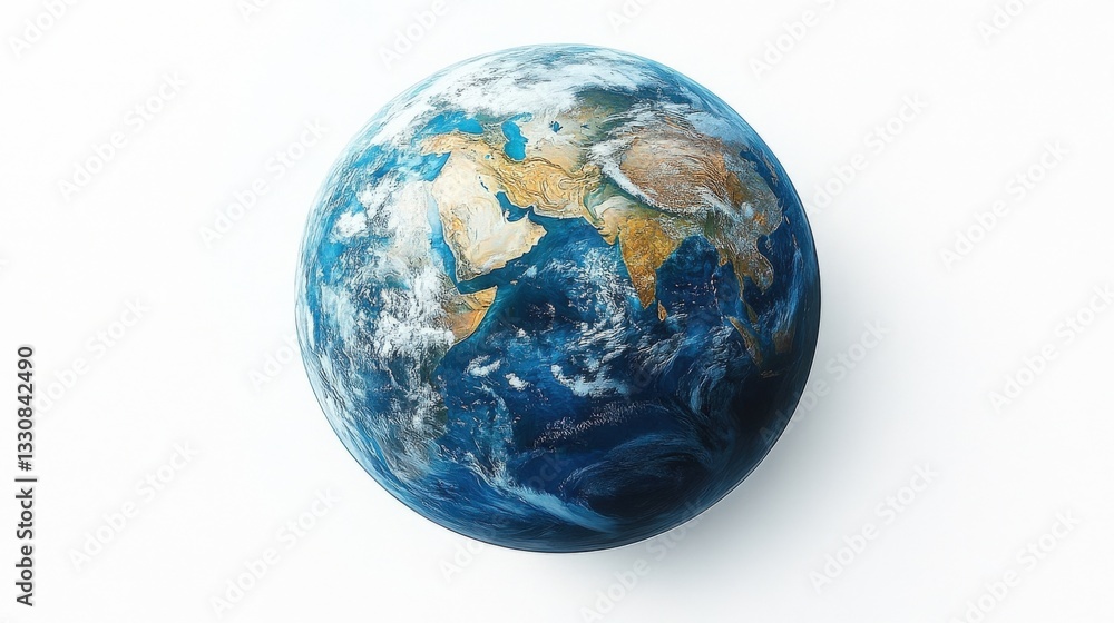 Pixelated Earth Globe Displaying Continents on White Background Pixelated Earth Globe Displaying Continents on White Background