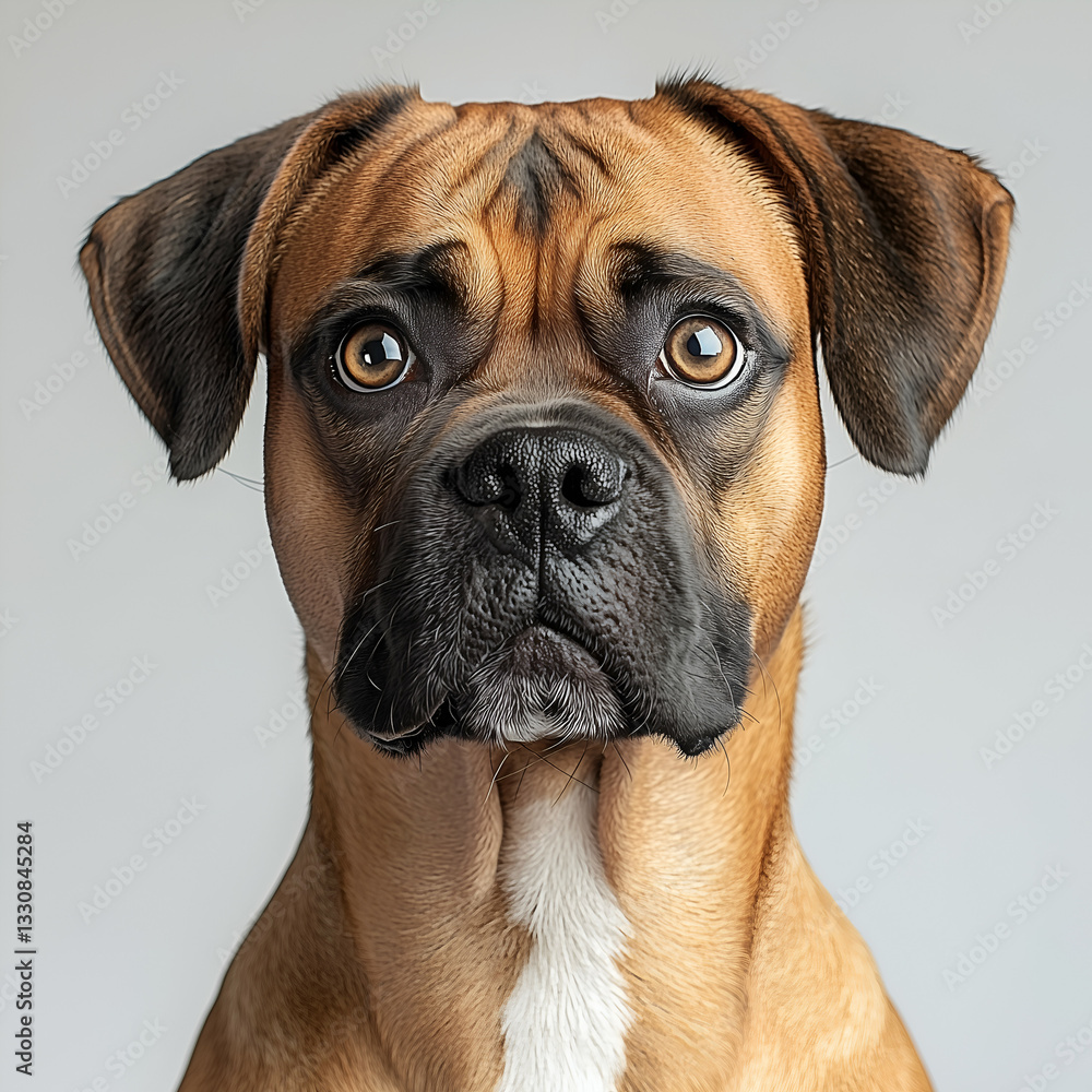 Adorable Boxer Dog Portrait: Cute and Playful Animal Headshot Captures Loyal and Friendly Nature Adorable Boxer Dog Portrait: Cute and Playful Animal Headshot Captures Loyal and Friendly Nature