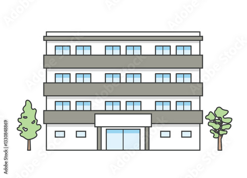 介護施設または医療施設の建物のイラスト