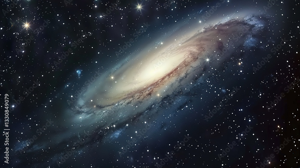 Naklejka premium _Star_galaxy_black_galactic_background_