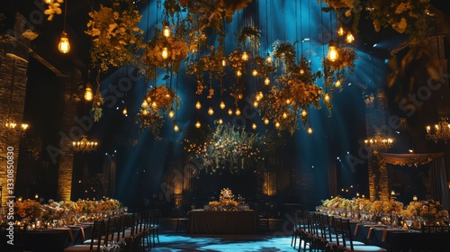 Wallpaper Mural Dark, Elegant Wedding Reception in Ancient Venue Torontodigital.ca