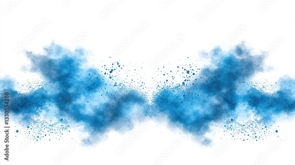 Vibrant Splash of Blue Watercolor with Artistic Texture and Soft Cloud-like Patterns Vibrant Splash of Blue Watercolor with Artistic Texture and Soft Cloud-like Patterns