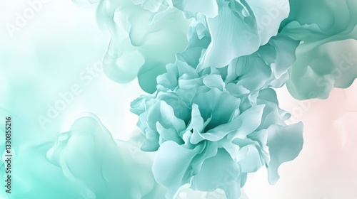 Soft Mint Green Floral Abstract Background Peaceful and Modern Design for Various Uses