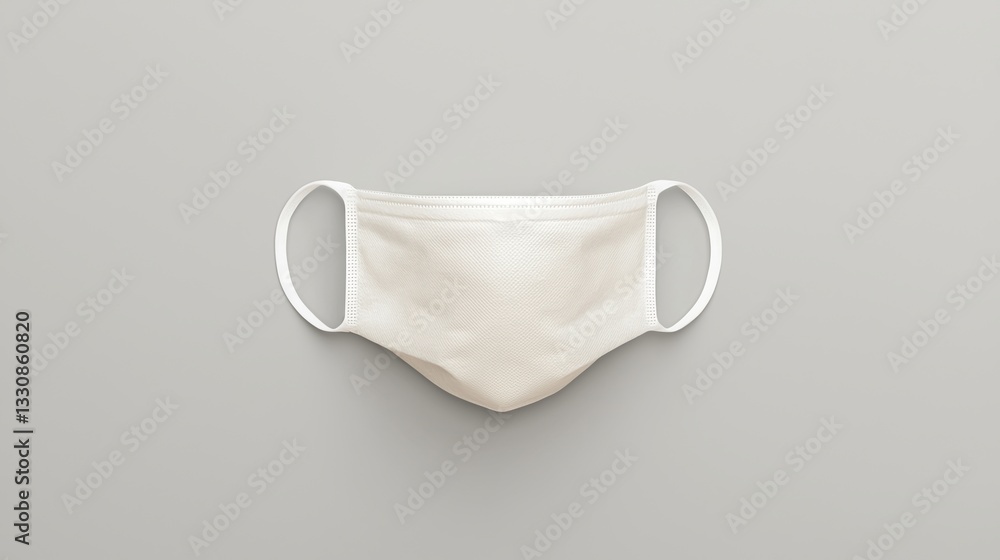 Global Health Globalization Concepts. White face mask on a gray background.