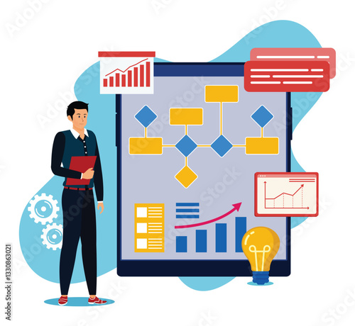 Project initiation concept. Project management Data analysis tasks.