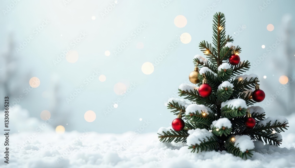 Ornate Christmas fir, snowy branches, white background, image, pine Ornate Christmas fir, snowy branches, white background, image, pine