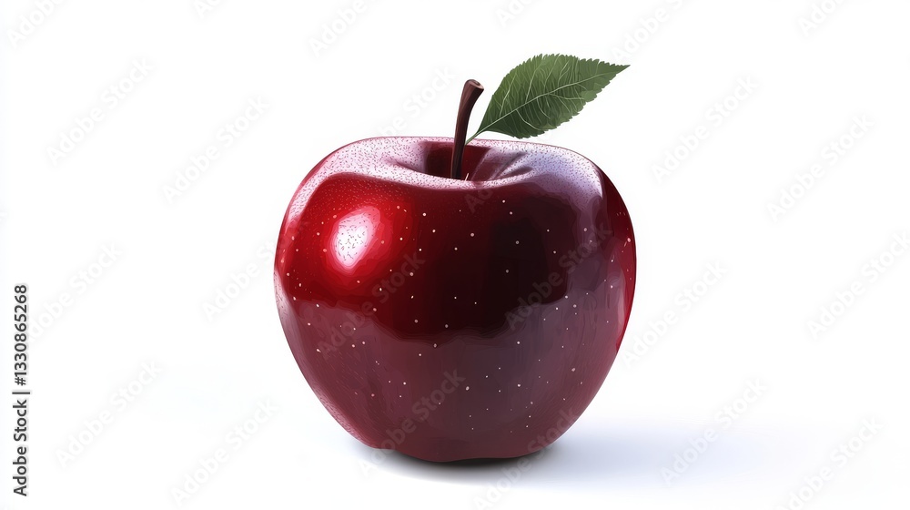 64.A high-resolution vector of a dark red apple, isolated with a focus on its shiny, smooth surface. The apple is meticulously shaded to emphasize its roundness and texture, with light reflecting off 64.A high-resolution vector of a dark red apple, isolated with a focus on its shiny, smooth surface. The apple is meticulously shaded to emphasize its roundness and texture, with light reflecting off