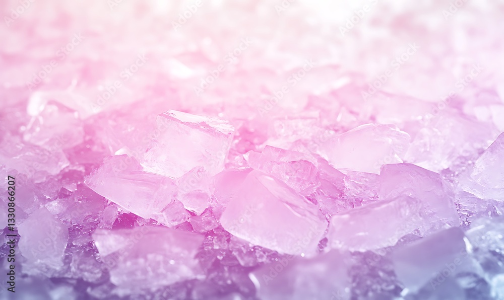 Fototapeta premium Vibrant pink and purple ice crystals create a colorful abstract background.
