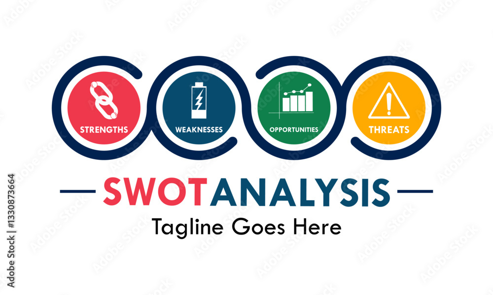 SWOT analysis business strategy management, business plan logo template illustration SWOT analysis business strategy management, business plan logo template illustration