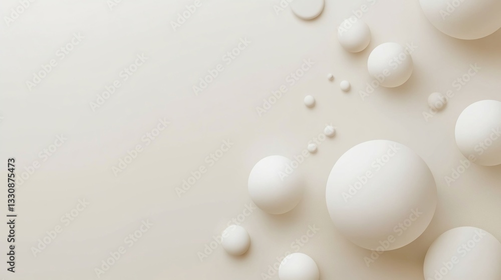Elegant Beige Background with Minimalist 3D Spheres and Subtle Shadows Elegant Beige Background with Minimalist 3D Spheres and Subtle Shadows