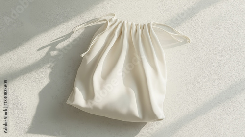 mockup white drawstring bag display