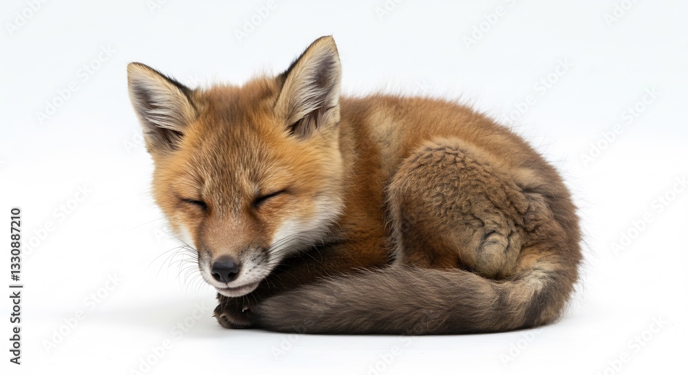 Adorable red fox kit sleeps soundly soft light. AI Generated Adorable red fox kit sleeps soundly soft light. AI Generated