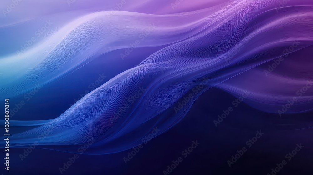 Fototapeta premium Fluid Abstract Background with Elegant Waves and Gradients in Shades of Purple and Blue for Creative and Artistic Visual Projects