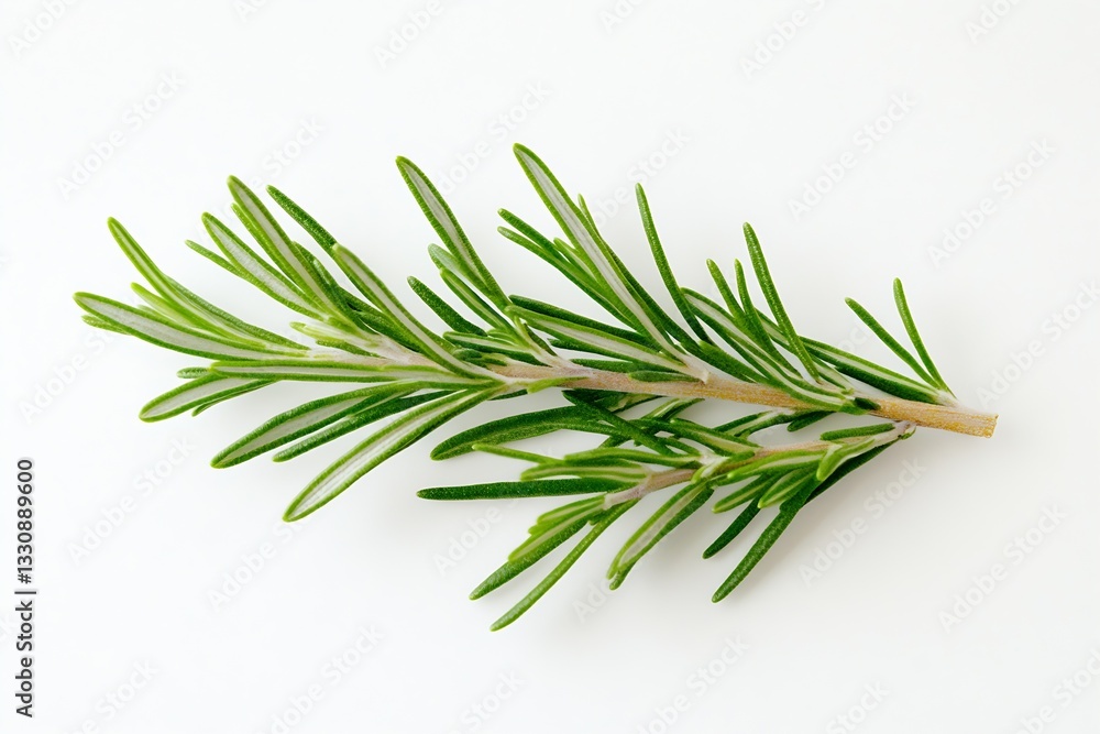 Fototapeta premium Vibrant green rosemary sprig branch showcasing fresh leaves ideal for culinary use and flavor enhancement : Generative AI