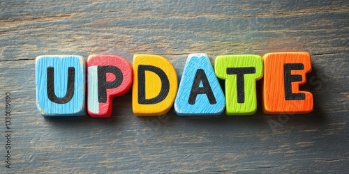 Creative update announcement digital platform graphic design professional environment close-up view dynamic concept