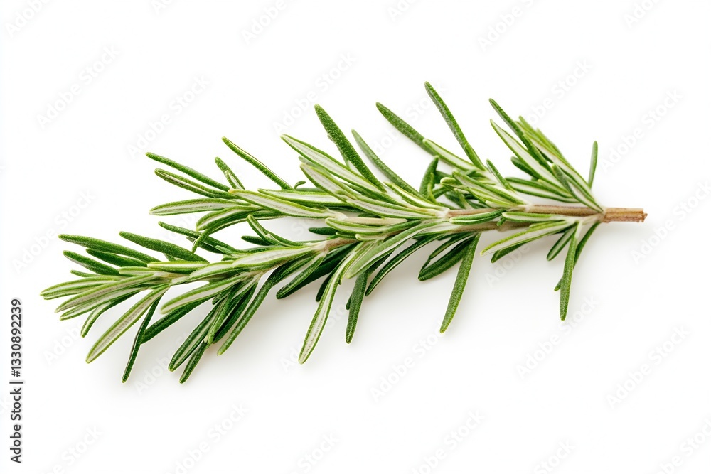 Rosemary Herb Sprig with Lush Green Leaves Isolated on White Background for Flavor Enhancements : Generative AI Rosemary Herb Sprig with Lush Green Leaves Isolated on White Background for Flavor Enhancements : Generative AI