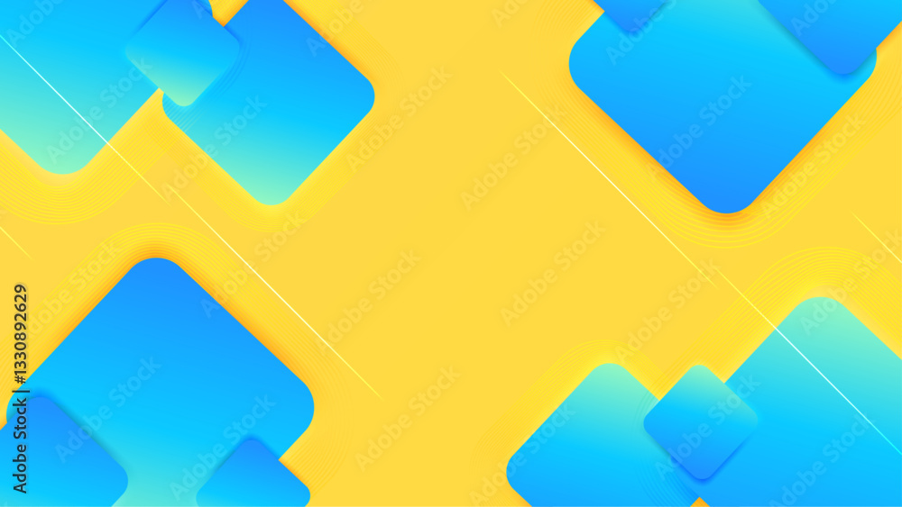 abstract shapes on blue and yellow background flowing vector illustration abstract shapes on blue and yellow background flowing vector illustration