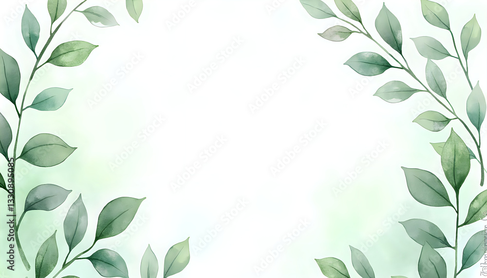 a watercolor green leaves background Stock fotó a watercolor green leaves background Stock fotó