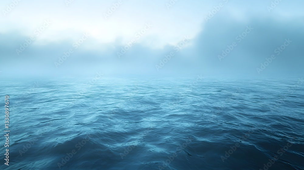 Fototapeta premium 26. A surreal ocean bottom background with floating blue mist-like fog