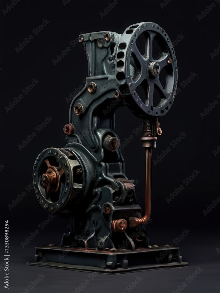 Obraz premium an AI Image Generator, Vintage Industrial Machinery with Metal