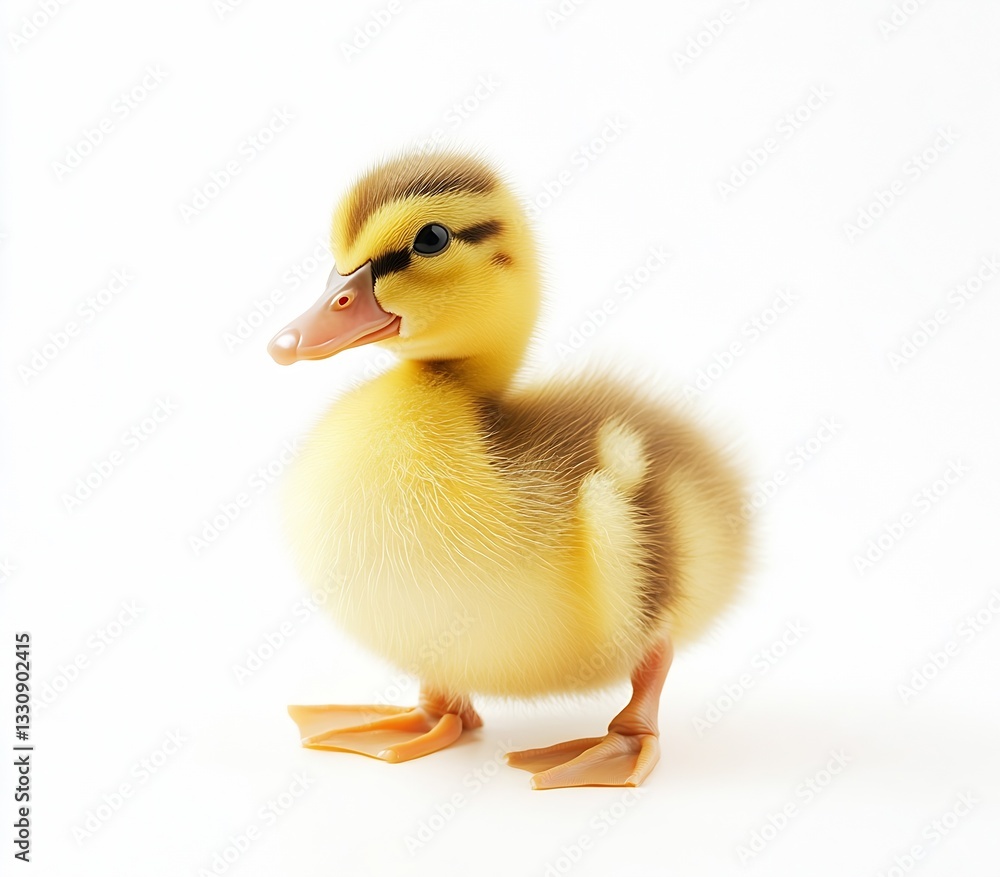 Cute fluffy duckling standing proudly showing off its vibrant yellow and black feathers : Generative AI Cute fluffy duckling standing proudly showing off its vibrant yellow and black feathers : Generative AI