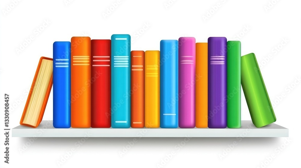 Obraz premium A close-up of a bookshelf with an open space between the books, perfect for placing a logo or text overlay.