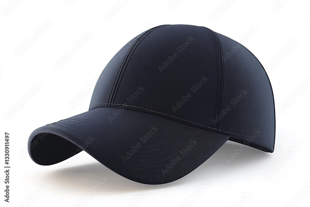 Fototapeta premium Elegant navy blue baseball cap with a smooth texture perfect for daily leisure and activities : Generative AI
