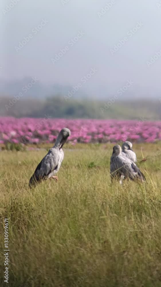 Asian Openbill bird in nature, wildlife Asian Openbill bird in nature, wildlife