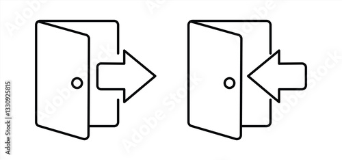 Login and logout account icon. with door icon style. vector illustration