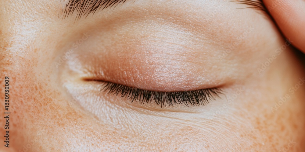 Obraz premium Freckled Minimalist Beauty Gen Z Skincare Intimacy - Soft Glow Aesthetic Capturing Authentic Skin Texture and Inclusive Dermatological Wellness Narrative
