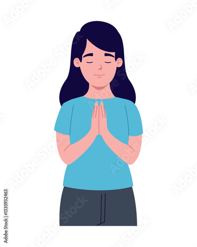 Student Praying Peaceful