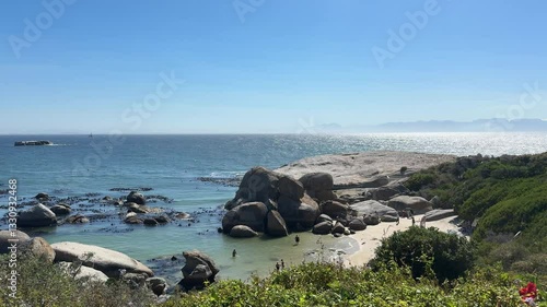 Boulders Beach at noon in Simonstown area of Cape Town.