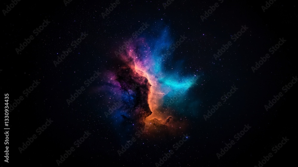 Obraz premium Cosmic Nebula Vibrant Galaxy Stellar Clouds Space Background High Resolution