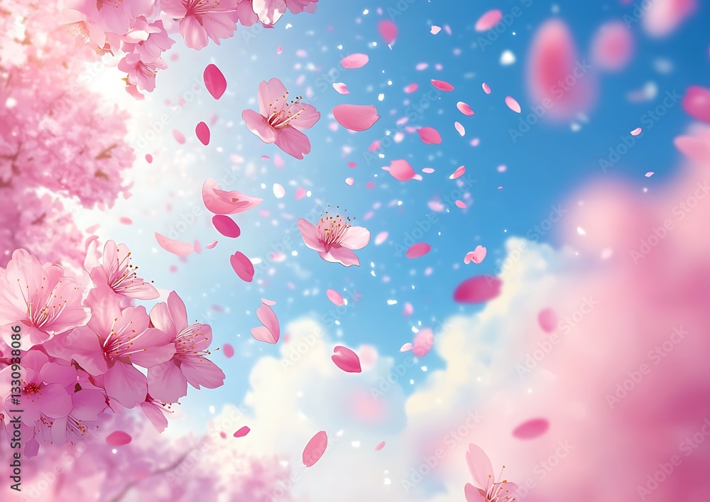 Delicate cherry blossom branches in full bloom set against a vivid blue sky with fluffy white clouds. Ideal for spring themes, nature backgrounds, floral designs, and seasonal projects. Delicate cherry blossom branches in full bloom set against a vivid blue sky with fluffy white clouds. Ideal for spring themes, nature backgrounds, floral designs, and seasonal projects.