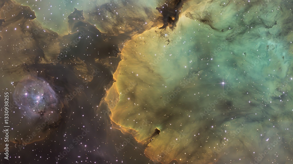 Obraz premium Green_nebula_green_galactic_background