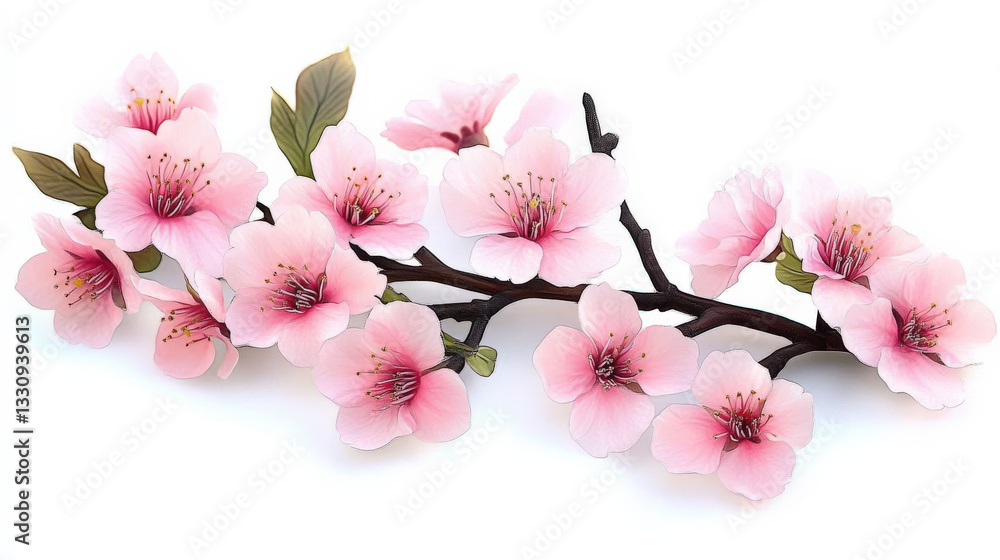Naklejka premium The branches are covered in pink cherry blossoms